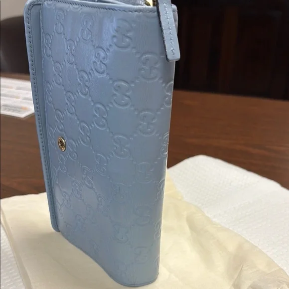 Gucci Light Blue Embossed Wallet #GUC-223